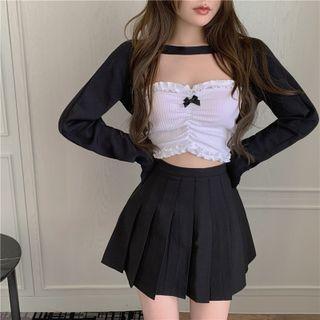 Bow Tube Top / Shrug / Mini Skirt