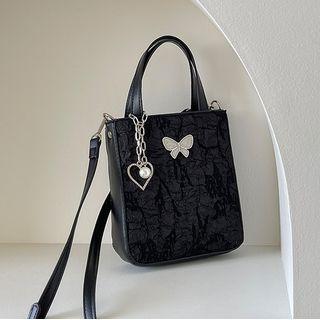 Butterfly Detail Crossbody Bag Black - One Size