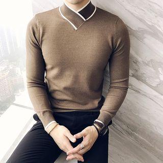 Plain Slim-fit Sweater