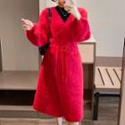 Lantern-sleeve Knit Coat