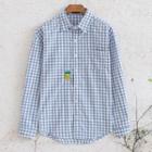 Pineapple Embroidered Gingham Shirt
