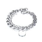 Fashion Simple Geometric Round Brand 316l Stainless Steel Bracelet Silver - One Size