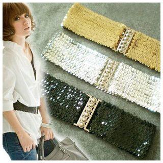 Sequined Elastic Waist Belt