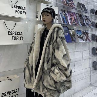 Faux-shearling Oversize Hooded Jacket