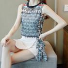 Set: Printed Chiffon Tank Top + Mini Skorts