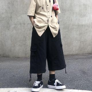 Cargo Cropped Wide Leg Pants