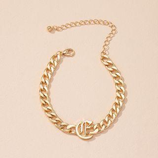 Lettering Alloy Bracelet S123 - Gold - One Size