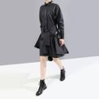 Faux Leather Trench Coat Black - One Size