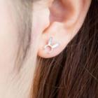 Rabbit Ear 925 Sterling Silver Stud Earring Silver - One Size