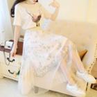 Deer Short-sleeve T-shirt / Midi A-line Skirt / Set