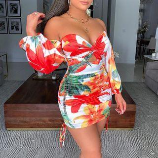 Hawaii Print Bodycon Dress