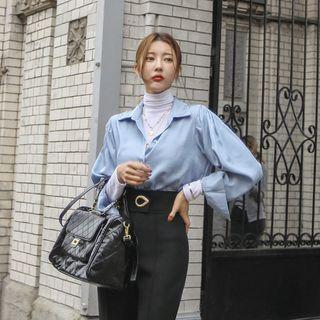 Office Look Pastel Satin Shirt