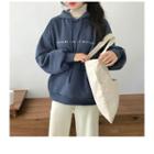 Letter-embroidered Loose-fit Hoodie