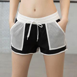 Two-tone Drawstring Sports Shorts