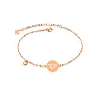 Simple And Fashion Plated Rose Gold Twelve Constellation Libra Round 316l Stainless Steel Anklet Rose Gold - One Size
