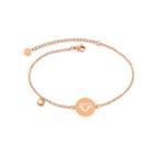 Simple And Fashion Plated Rose Gold Twelve Constellation Libra Round 316l Stainless Steel Anklet Rose Gold - One Size