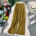 Button-detail High-waist Dress Pants