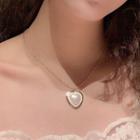 Faux Pearl Heart Pendant Necklace / Ring