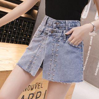 Beaded Denim Skort