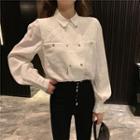 Double-breasted Blouse White - One Size