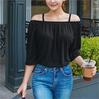 Off-shoulder Strap-trim Top