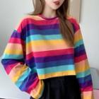 Long-sleeve Striped T-shirt / Camisole