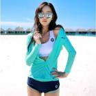 Set: Printed Tankini + Long-sleeve Rashguard Jacket