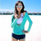 Set: Printed Tankini + Long-sleeve Rashguard Jacket