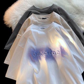 Short Sleeve Lettering Gradient T-shirt