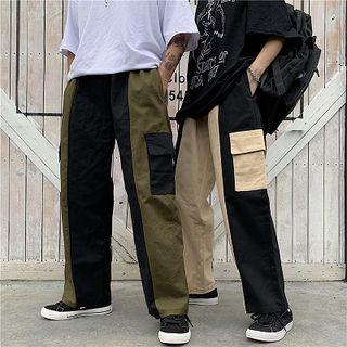 Straight Fit Color Block Pants