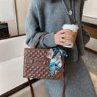 Letter Embroidered Quilted Tote Bag