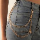 Lock Pendant Layered Alloy Jeans Chain