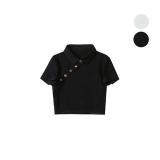 Short-sleeve Asymmetrical Polo Shirt