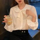 Flared-cuff Puff-sleeve Blouse