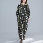 Set: Long-sleeve Fleece-lined Printed Top + Pants
