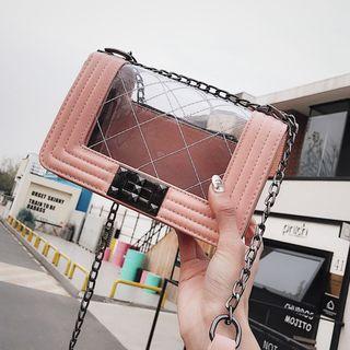Transparent Quilted Chain Strap Crossbody Bag