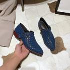 Patterned Pointed Block Heel Shoes