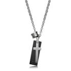 Cross Checked Pendant With Circle Necklace Black - S