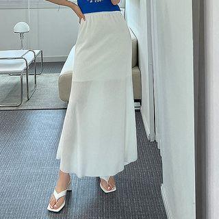 Pleated Maxi Mermaid Skirt