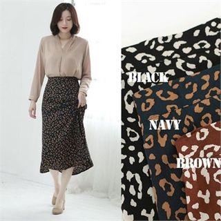 Leopard A-line Long Skirt