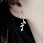 S925 Silver Leaf Dangle Earring As Shown In Figure - One Size