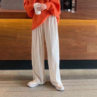 High Waist Wide-leg Pants Off-white - One Size