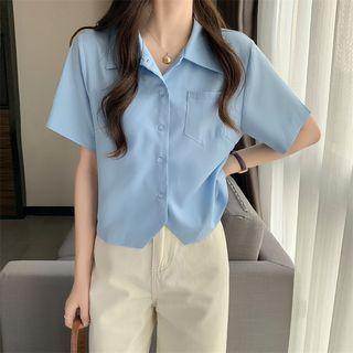 Short-sleeve Pocket-detail Shirt