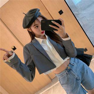 Crop Blazer Gray - One Size