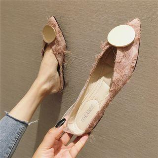 Disc Accent Pointed Mules