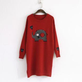Elephant Print Sweater Dress
