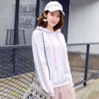 Lettering Strap Applique Hoodie