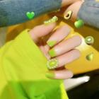 Green Faux Nail Tips S61 - Green - One Size