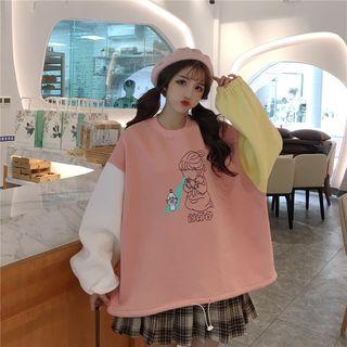 Contrast Panel Print Sweatshirt