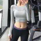 Quick Dry Cropped Long-sleeve Sports T-shirt